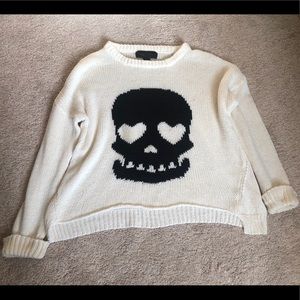 Vintage Havana Classic Cream Skull Sweater Small